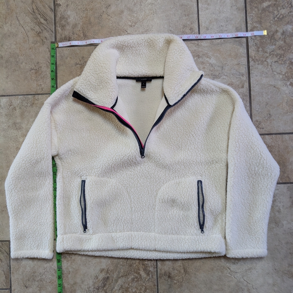 J.Crew Sherpa Fleece Half-Zip Pullover Jacket - Small